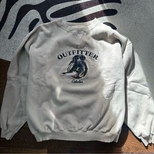 Vintage Cabelas Outfitters Black Lab Embroidered Sweatshirt